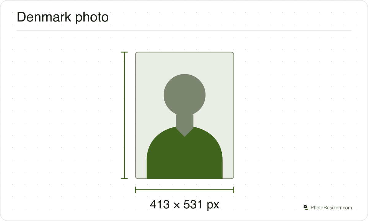 A neutral portrait silhouette in a 413 × 531 px frame matching this tool’s output preset.