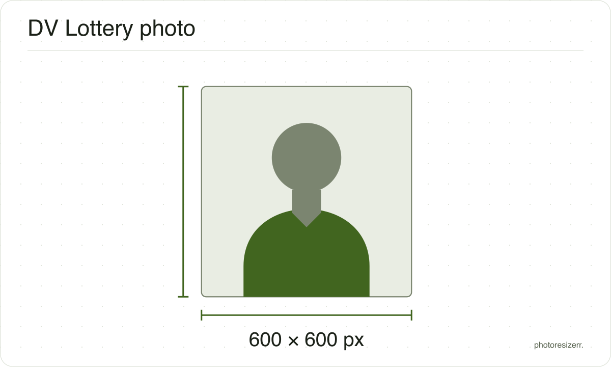 A neutral portrait silhouette in a 600 × 600 px frame matching this tool’s output preset.