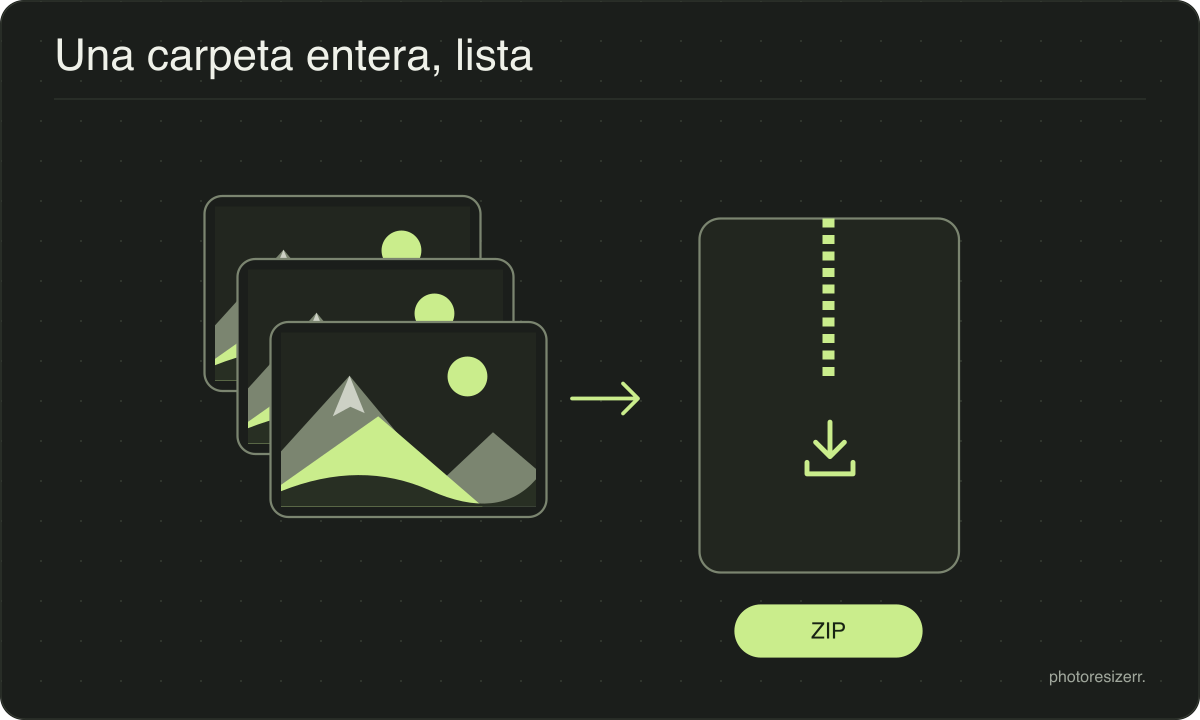 Tres marcos de imagen entran en un archivo ZIP para descargar.