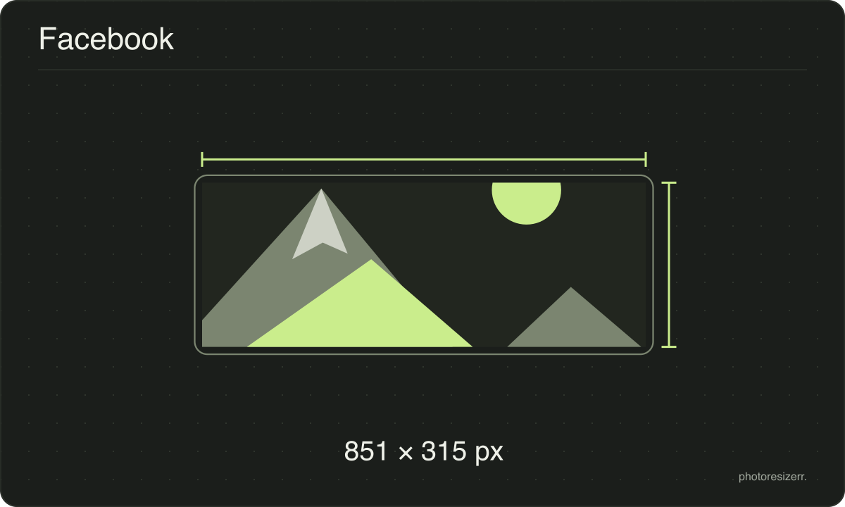 Un marco de imagen para Facebook dibujado con las proporciones de 851 × 315 px de esta página.
