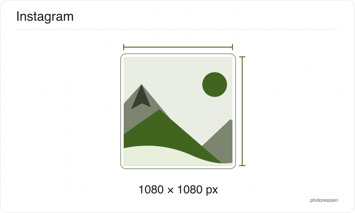 Un marco de imagen para Instagram dibujado con las proporciones de 1080 × 1080 px de esta página.