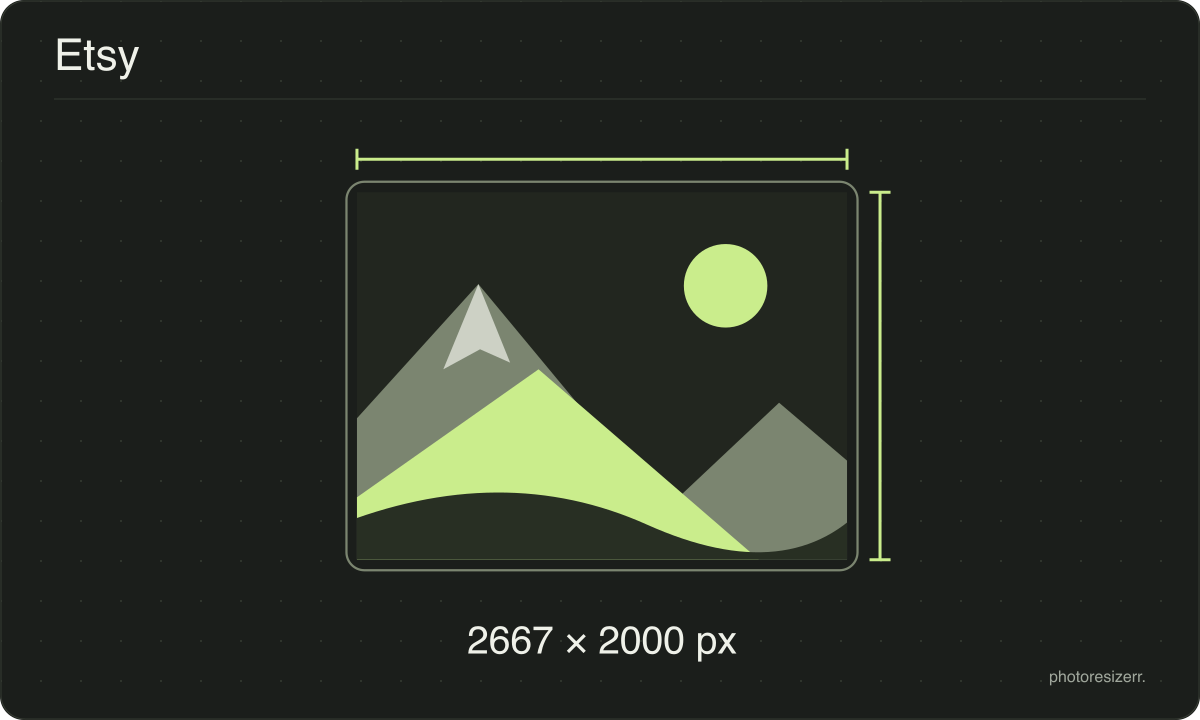 A Etsy image frame drawn at the 2667 × 2000 px proportions of this page’s preset.