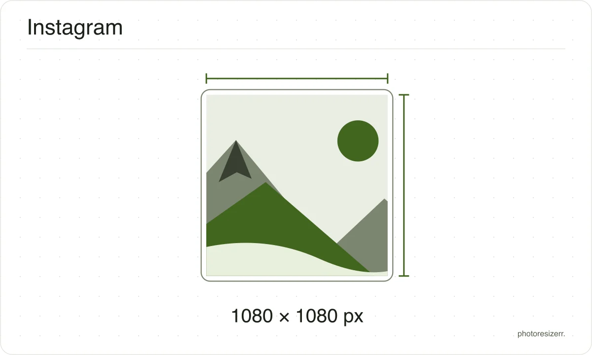 A Instagram image frame drawn at the 1080 × 1080 px proportions of this page’s preset.
