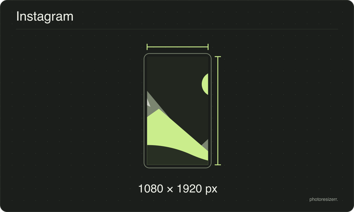 A Instagram image frame drawn at the 1080 × 1920 px proportions of this page’s preset.