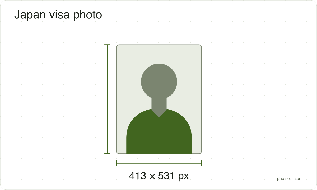 A neutral portrait silhouette in a 413 × 531 px frame matching this tool’s output preset.