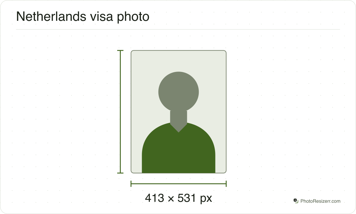 A neutral portrait silhouette in a 413 × 531 px frame matching this tool’s output preset.