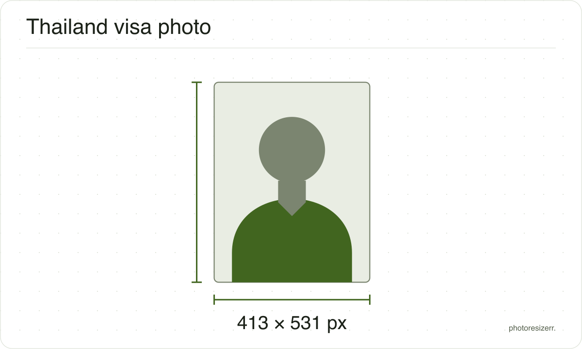 A neutral portrait silhouette in a 413 × 531 px frame matching this tool’s output preset.