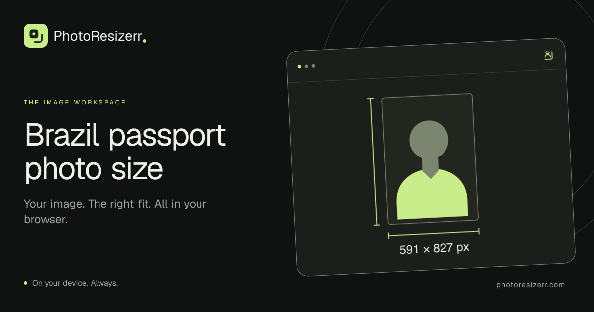 The preview card for Brazil passport photo size