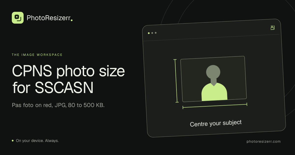 The preview card for CPNS photo size for the SSCASN form