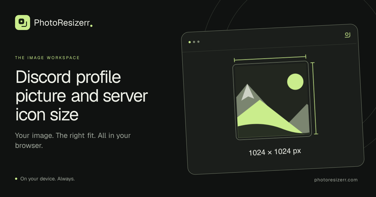 The preview card for Discord profile picture and server icon size