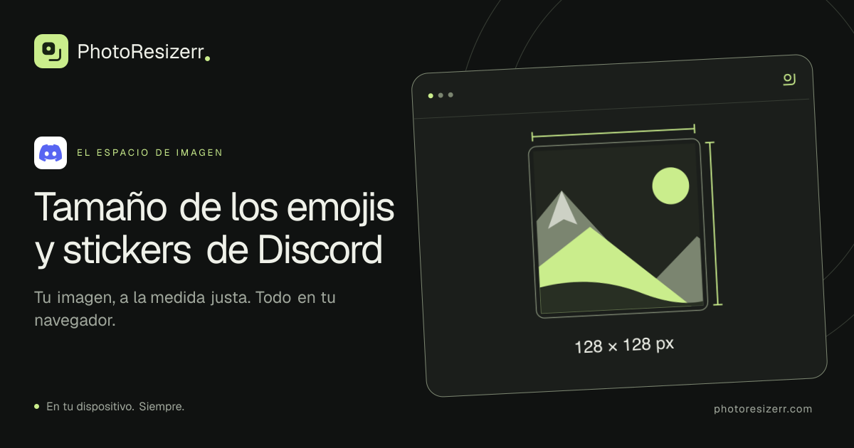 La tarjeta de vista previa de Tamaño de los emojis y stickers de Discord