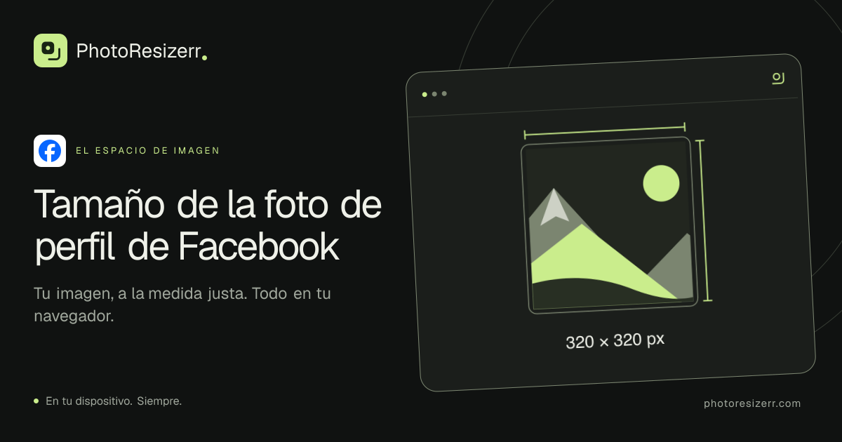 La tarjeta de vista previa de Tamaño de la foto de perfil de Facebook