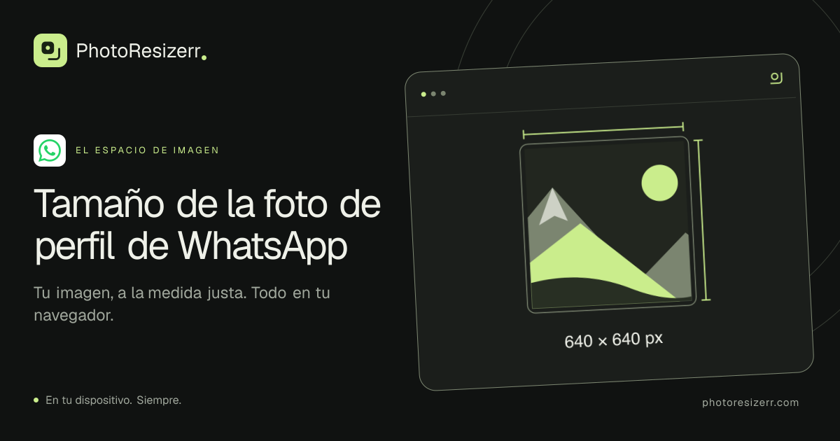 La tarjeta de vista previa de Tamaño de la foto de perfil de WhatsApp