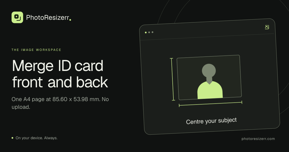 The preview card for Merge ID card front and back on one page
