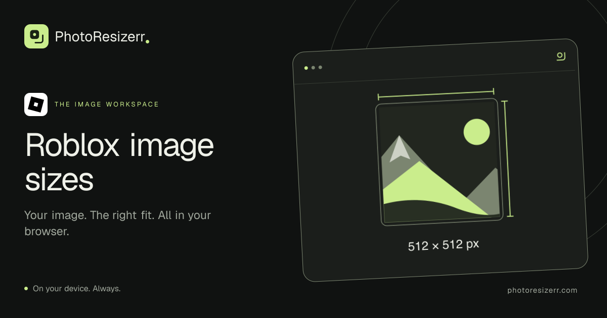 The preview card for Roblox image sizes