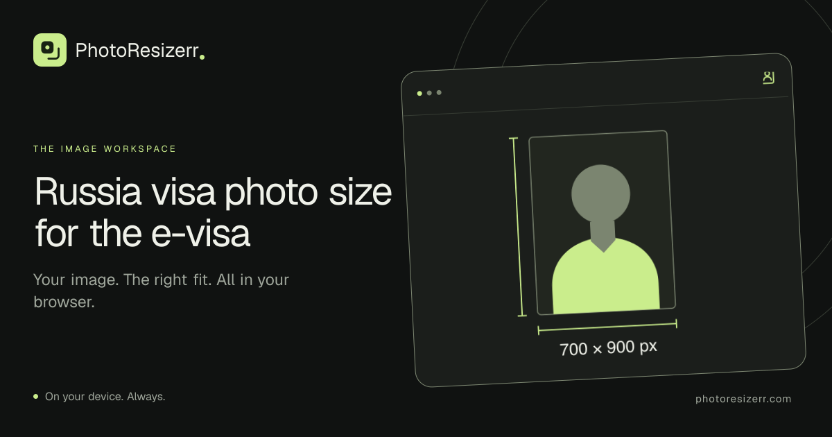 The preview card for Russia visa photo size for the e-visa