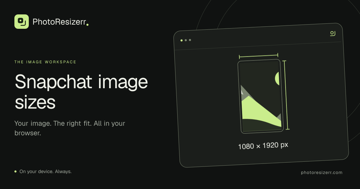 The preview card for Snapchat image sizes