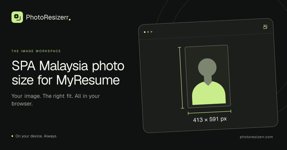 The preview card for SPA Malaysia photo size for MyResume