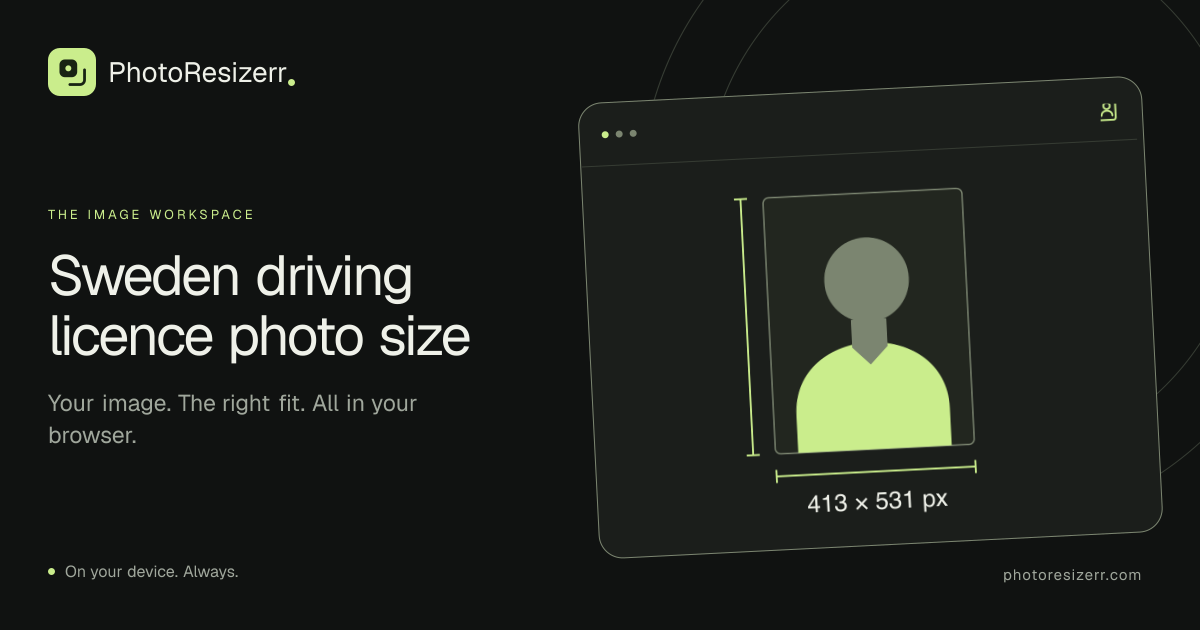 The preview card for Sweden driving licence photo size