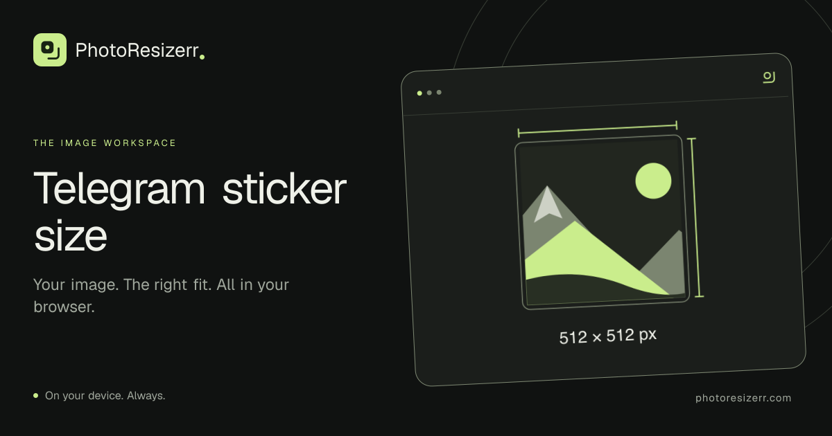 The preview card for Telegram sticker size