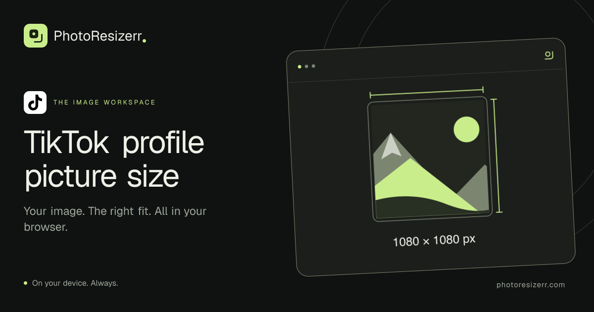 The preview card for TikTok profile picture size