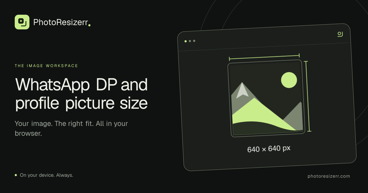 The preview card for WhatsApp DP and profile picture size