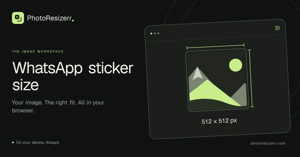 The preview card for WhatsApp sticker size